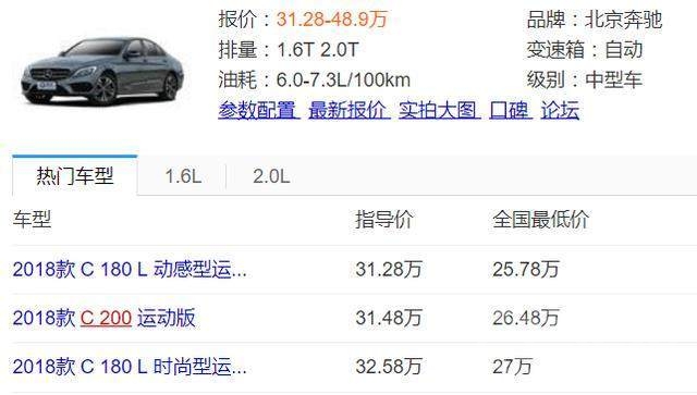 奔驰C 本周车市：奔驰C降6万25万起售，这价格还买什么新凯美瑞-1.jpeg