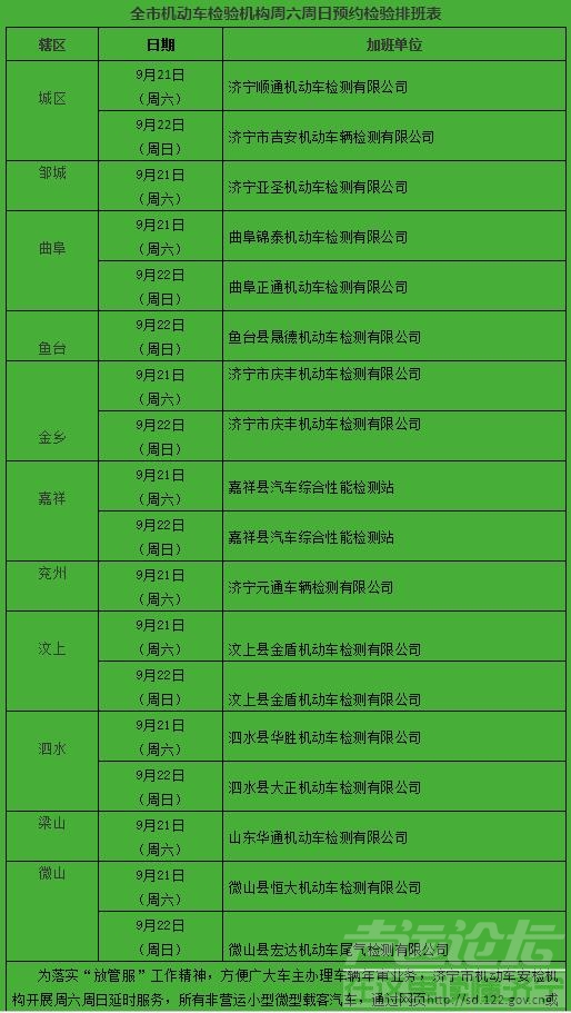 济宁市机动车检验机构本周末预约检验排班表-1.jpg
