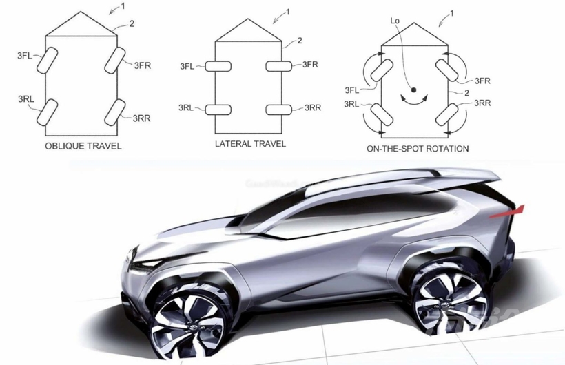 丰田申请“坦克转弯”专利 车轮可像“万向轮”一样旋转-1.jpg