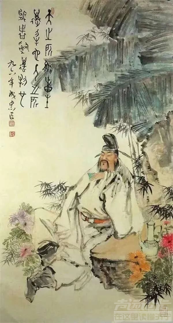 成忠臣人物画格调高古，仙气四溢，古贤神髓唱大风！-3.jpg