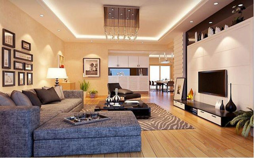 欧神诺小课堂：简易电视背景墙效果图 感受简单大气客厅空间-3.jpg