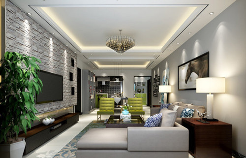 欧神诺小课堂：简易电视背景墙效果图 感受简单大气客厅空间-2.jpg