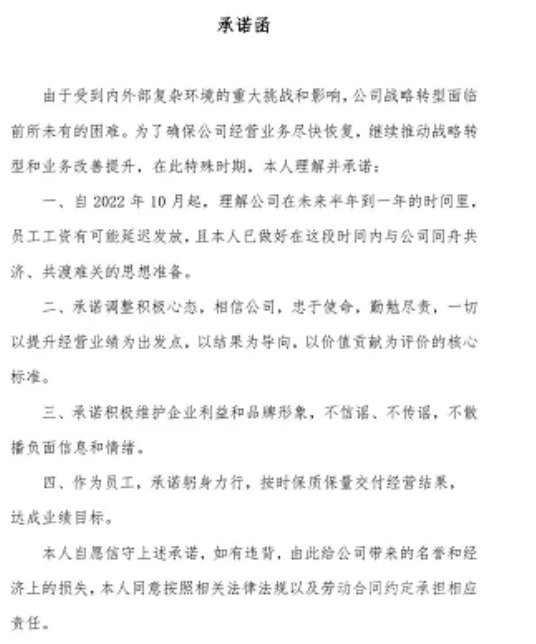 国美电器要求员工签署承诺函，未来半年到一年可能延发工资-1.jpg