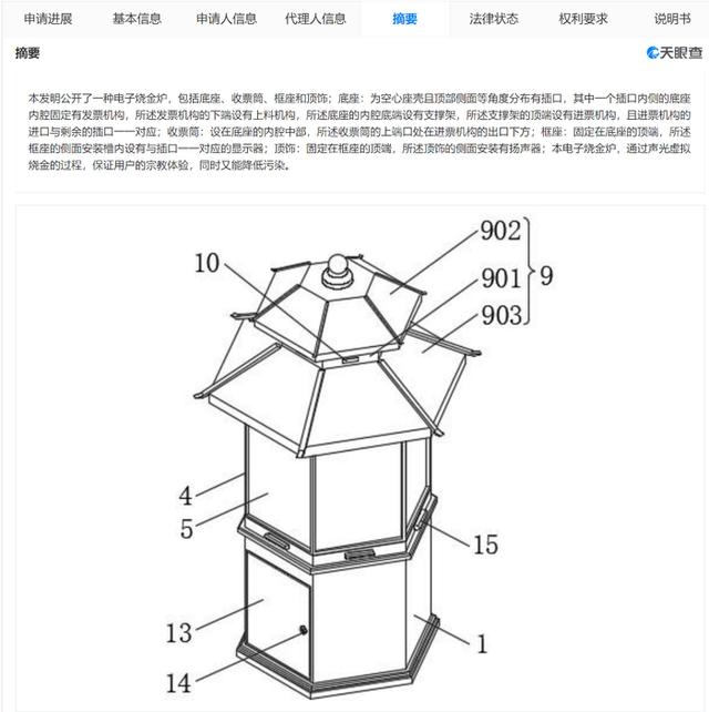 扫码烧金最低28元？泉州关岳庙已申请电子烧金炉专利-3.jpg