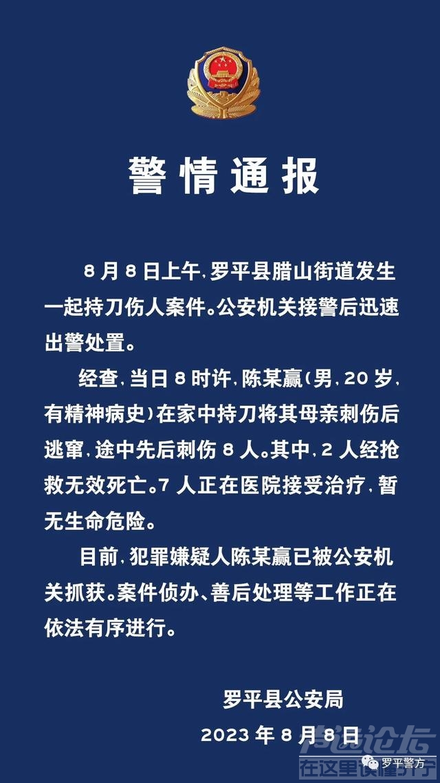 云南罗平发生持刀伤人案，警方通报：2人死亡，嫌疑人有精神病史，已被抓获-1.jpg