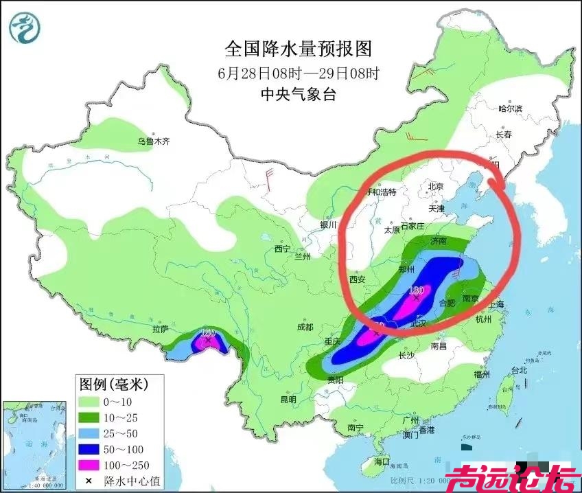 后天28号强降雨区转移确认，暴雨分布如下地区，山东河南喜迎暴雨-3.jpg