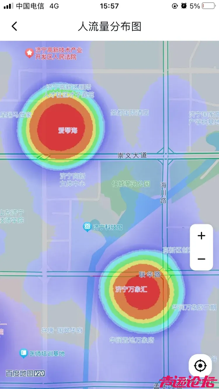 济宁市区商场的人气状况，从地图上查看济宁市区各个商场的热力图，新城区很难超越老城-1.jpg