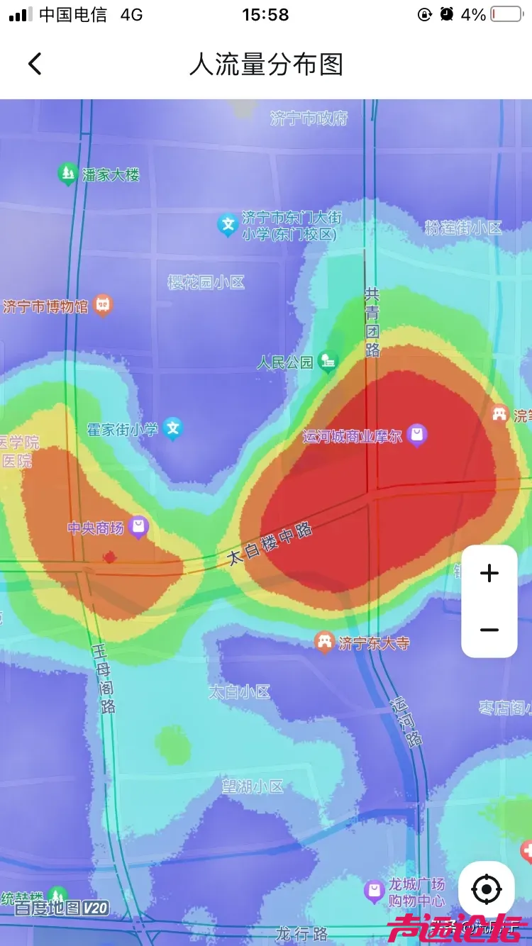 济宁市区商场的人气状况，从地图上查看济宁市区各个商场的热力图，新城区很难超越老城-5.jpg