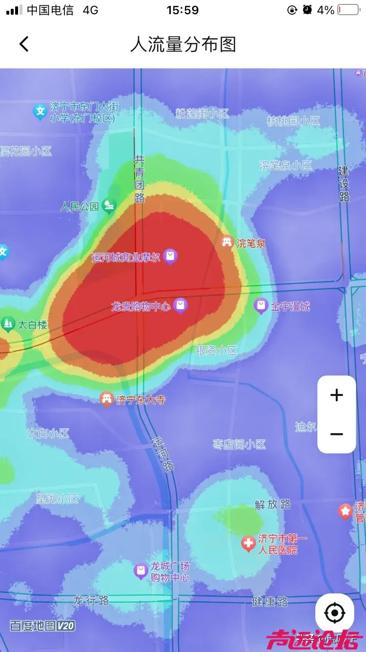 济宁市区商场的人气状况，从地图上查看济宁市区各个商场的热力图，新城区很难超越老城-7.jpg