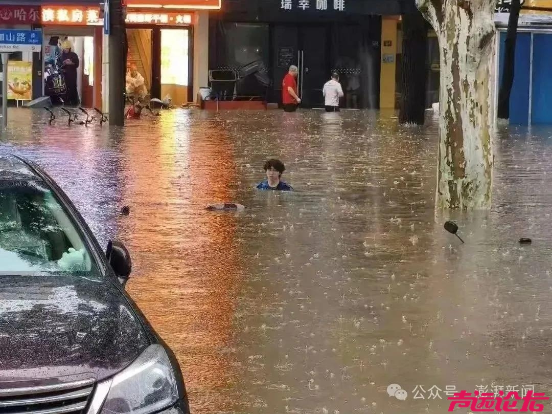 武汉大学 门口被淹 积水1米深-1.jpg