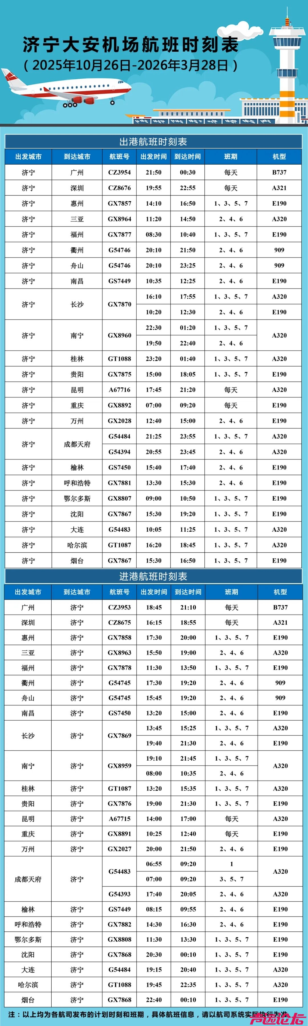 济宁大安机场航班调整！10月26日起执行冬春航季航班计划-2.jpg