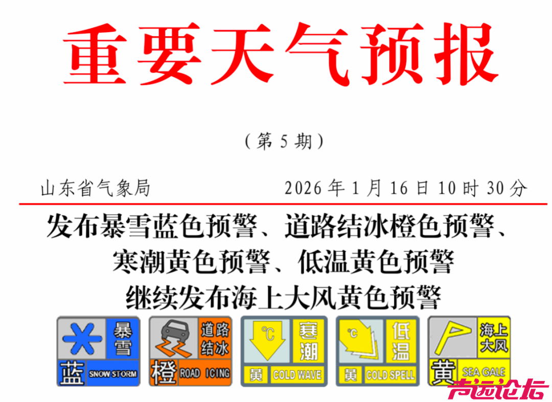 紧急通知！暴雪+结冰+寒潮+低温+大风，山东罕见五预警齐发，局部低于-18℃-1.jpg