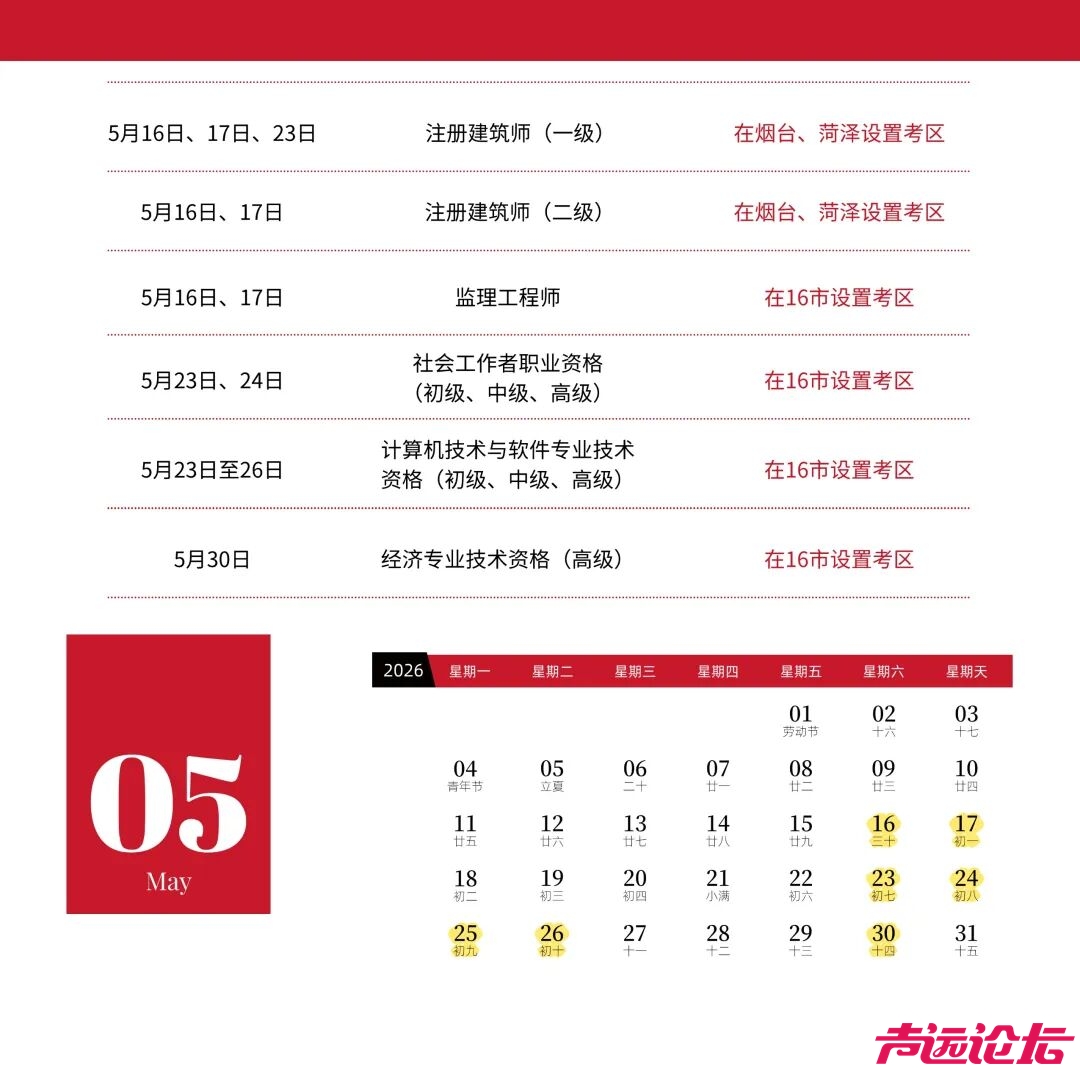 考公、考编、考证的看过来，2026年度山东省人事考试日历来了-4.jpg
